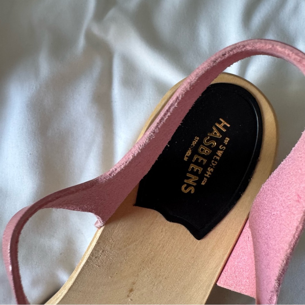 Swedish Hasbeens Pink Cross Strap Debutant Sandal - Picture 5 of 6